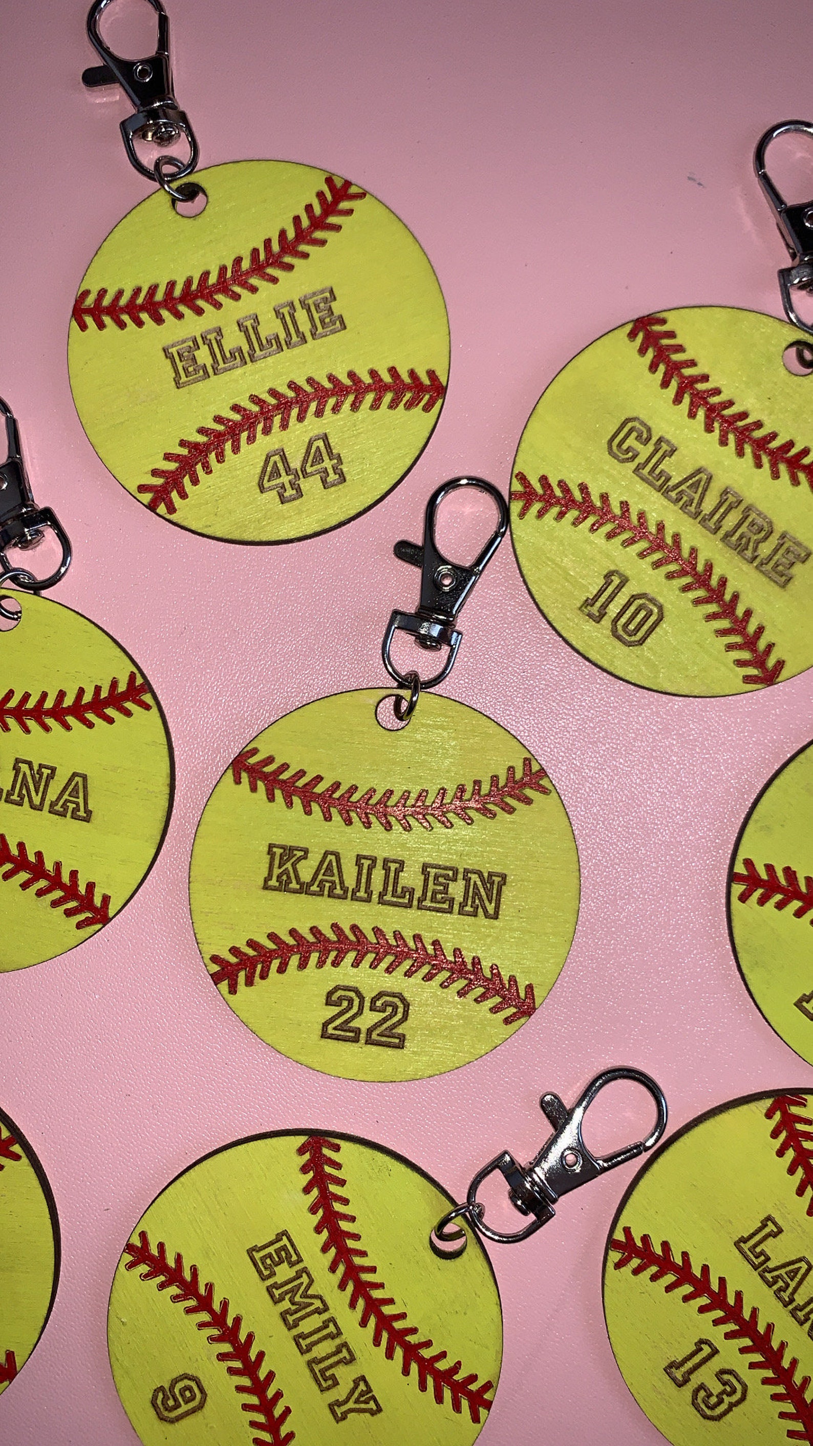 Softball Key Chains / Personalized Softball Key Chains Etsy