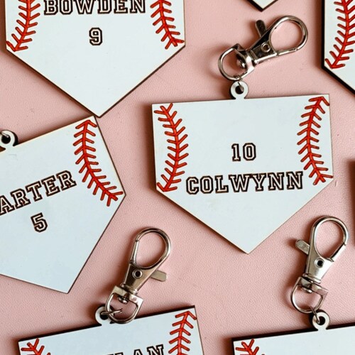 Baseball Home Plate Personalized / Bag Tag / Team Gift / Etsy