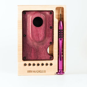 Monedero fino para tarjetas SmartTag 2 fabricado en madera PurpleHeart