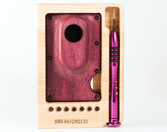 Schmales SmartTag 2 Kartenetui aus PurpleHeart Holz