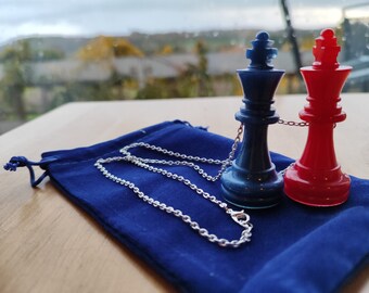 Great Resin Dual Chess Necklace 20 Inch