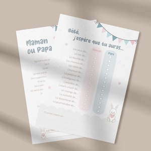 Babyshower-spelkaarten om te downloaden en af te drukken - Wimpelmodel