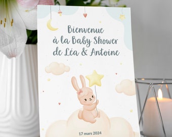 Affiche personnalisée pour baby shower ou gender reveal