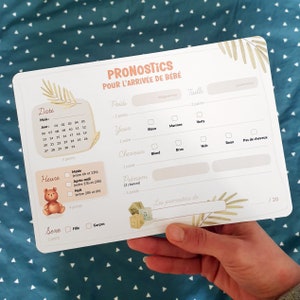 Cartes de pronostics pour la naissance de bébé à télécharger et imprimer image 3