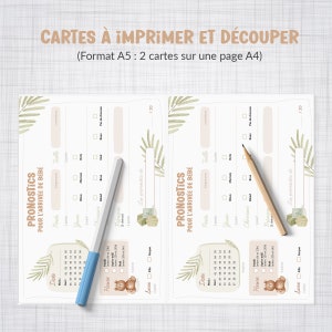 Cartes de pronostics pour la naissance de bébé à télécharger et imprimer image 2