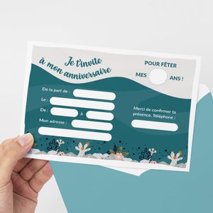 Birthday invitation card to download and print - Ocean theme