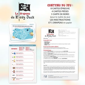 Version papier | Le drapeau de Kiddy Jack | Chasse au trésor avec cartes d'indices pour enfants de 4 à 6 ans