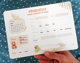 Cartes de pronostics pour la naissance de bébé