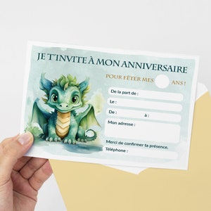 Carte d'invitation anniversaire à télécharger et imprimer - Thème Dragon