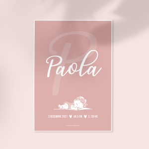 Póster decorativo personalizado de nacimiento del bebé con nombre, peso, altura y fecha de nacimiento