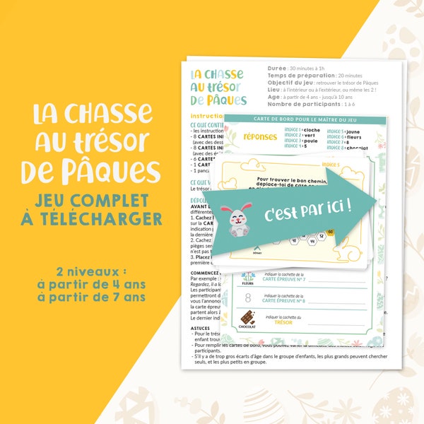 Jeu à télécharger - La chasse au trésor de Pâques - pour enfants de 4 à 10 ans