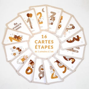 Meus cartões de marcos do primeiro ano - modelo Terracota