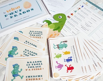 Version papier | Le voleur d’œuf de Dragon | Chasse au trésor avec cartes d'indices pour enfants de 4 à 6 ans