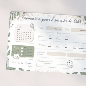 Tarjetas de predicción del nacimiento de un bebé para descargar e imprimir