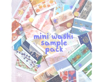 Mystery Mini Washi Tape Sample Pack | Cute Sample boards | Japanese Korean pastel aesthetic | Journaling, decorating, bujo