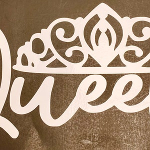 Queen Crown Vinyl Sticker, Queen, crown, vinyl, sticker, decal, gift, gifts, vinyl sticker, vinyl decal, car decal, laptop decal, home decor