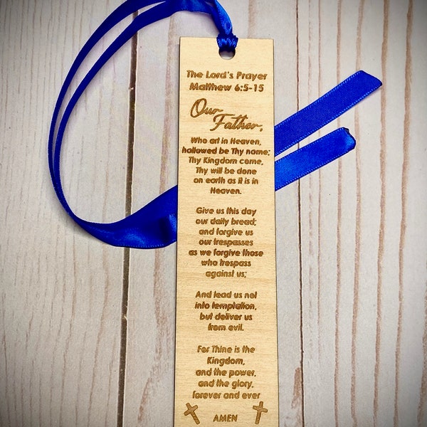 The Lord's Prayer Wood Bookmark (1 pc), the Lord's prayer, Bible, Christian, wood, bookmark, gift, gifts, reading, read, books, God, pages