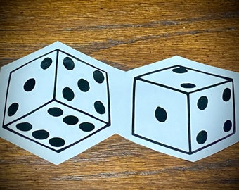 Roll The Dice Vinyl Sticker, dice, games, gambling, vinyl sticker, vinyl decal, sticker, car sticker, label, decal, gift, vinyl, car decal