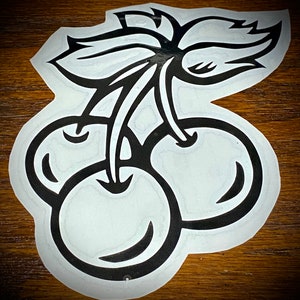 Cherries Vinyl Sticker, Cherry, cherries, vinyl sticker, vinyl decal, sticker, car sticker, label, decal, gift, vinyl, laptop sticker, gifts