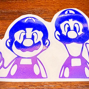 Super Mario Brothers Vinyl Sticker, vinyl sticker, super mario brothers, mario bros, mario, luigi, peach, toad, mushroom, vinyl decal, gifts