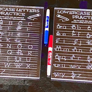 Acrylic Uppercase/ Lowercase Letters Practice Set (2 pc), acrylic, uppercase, lowercase, letters, writing, learning, kids, gift, school, art