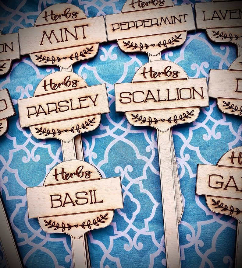 Herb Garden Stakes set of 5 Herb Garden Stakes Stake Etsy