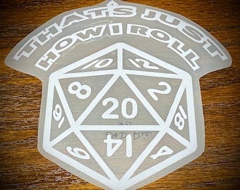 Dungeons and Dragons D20 Vinyl Sticker, D&D, D20, Vinyl Sticker, Dungeons and Dragons, vinyl decal, sticker, car sticker, label, decal,gift