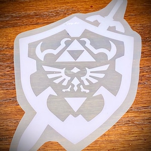Zelda Master Shield Vinyl Sticker, zelda, master shield, gaming, gamer, video games, vinyl sticker, vinyl decal, sticker, car sticker, label