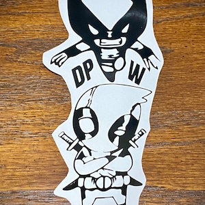 Deadpool x Wolverine Vinyl Sticker, deadpool, wolverine, x-men, vinyl sticker, vinyl decal, sticker, car sticker, label, decal, gift, super