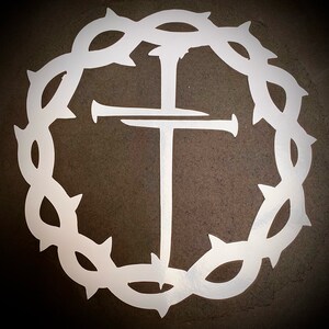 Thorn Crown and Nails Vinyl Sticker, crown of thorns, sticker, vinyl, vinyl sticker, decal, vinyl decal, car decal, laptop decal,gift,gifts