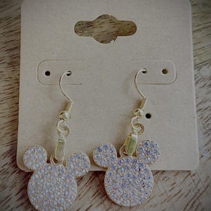 Mickey Mouse Head Glitz Dangle Earrings (1 pair), mickey, mickey mouse, mickey head, glitz, dangle earrings, hooks, gift, accessories, women