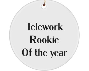 Telework, Telework Ornament, Work From Home, Gift For Home Office, Home Office Ornament, Zoom Meeting, Gift For Home office, Telework Rookie