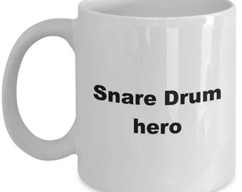 Snare Drum Tasse, Snare Drum Hero, Drummer Kaffeetasse, Geschenk für Schlagzeuger, Geschenke für Musiker, Trommelspieler, Becher für Schlagzeuger, Band Drummer