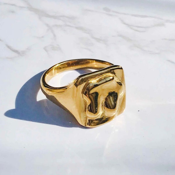 Statement Ring Gold Female Empowering | Fempower Ring | waterproof jewelry | Best friend gift | bosom friends