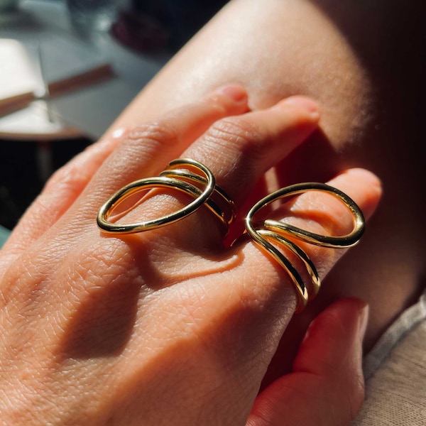 Statement Ring Gold | eye-catching ring | Ring for special occasions | Chunky ring | Gift girlfriend | Eternity ring