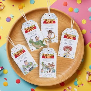 Toy Story Dankeschön-Tags BUNDLE anpassbar | Toy Story Geburtstag | Toy Story Dankeschön Tags, Gastgeschenke (Digitale Datei)