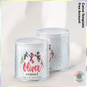 Customizable Superhero Pringles Label | Watercolor Spidey Birthday decoration | the avengers theme party favors (Digital File) JPD06