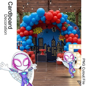 Ghost-Spider PNG Cutout, Spidey and Friends Party Decor, Girl Superhero Birthday, Printable Standee Prop, Digital Download, Gwen Stacy