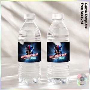 Sonic the Hedgehog 3 Birthday bottle water label| Sonic Birthday decoration | Sonic party favors (Digital File) JPD01