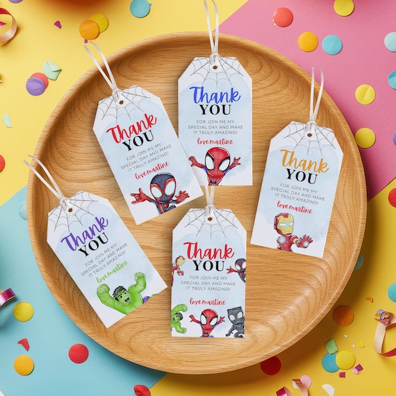 Spiderman birthday tags | Spidey thank you tags | Superhero Thank You Tags | Spiderman Party Favors (Digital File) JPD06