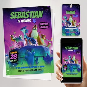 Convite de Aniversário Noite do Zoopocalipse | Convite para Festa de Monstros para Crianças | Download Digital Editável | Modelo para Impressão no Canva