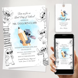 Invitation fête de fin d'année | Invitation imprimable pour le dernier jour d'école | Fête scolaire Fête scolaire | Modèle modifiable