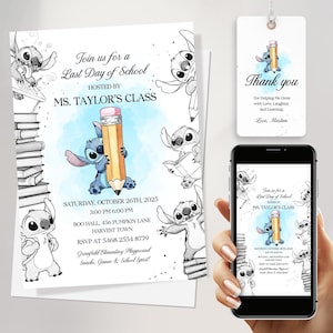 Invitation fête de fin d'année | Invitation imprimable pour le dernier jour d'école | Fête scolaire Fête scolaire | Modèle modifiable
