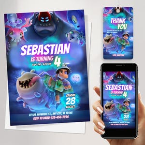 Elio Geburtstagseinladung | Weltraum-Party einladen für Kinder | 2025 Film Thema | Bearbeitbare digitale Canva-Vorlage | Äußeres Galaxie Design