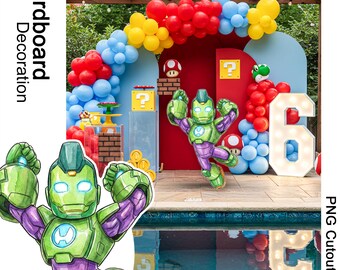 Iron Hulk PNG Cutout, Iron Man and Friends png, Superhero Birthday PNG, Digital Download, 24x34 PNG File, Party Cutout Decor