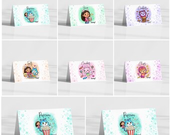 Dollhouse Party Food Tent Cards, Editable Birthday Place Cards, Girl Buffet Labels, Printable Snack Labels, Instant Download Digital JPD11