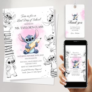 Invitation fête de fin d'année | Invitation imprimable pour le dernier jour d'école | Fête scolaire Fête scolaire | Modèle modifiable