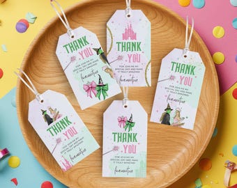 Wicked Thank You Tags: Customizable Birthday Party Favors (Digital File)