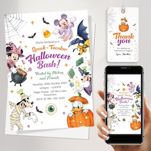 Halloween Birthday Party Invite | Mickey Mouse and friends Invitation | Spooky Invitation | Halloween Invitation Instant Download