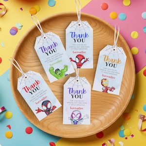 5 etiquetas de agradecimento do Aranha personalizáveis | Aniversário do Aranha e seus amigos incríveis | etiquetas de agradecimento do Homem-Aranha, lembrancinhas (arquivo digital) JPD06